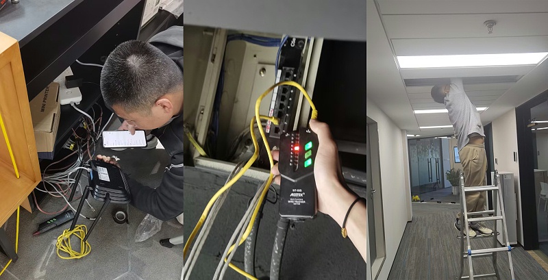 五一假期臨近，為商務樓緊急拉光纜開通網絡